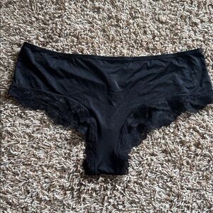 Victoria Secret Cheeky Very Sexy Large Panty - Black Lace Trim Large L NWT
